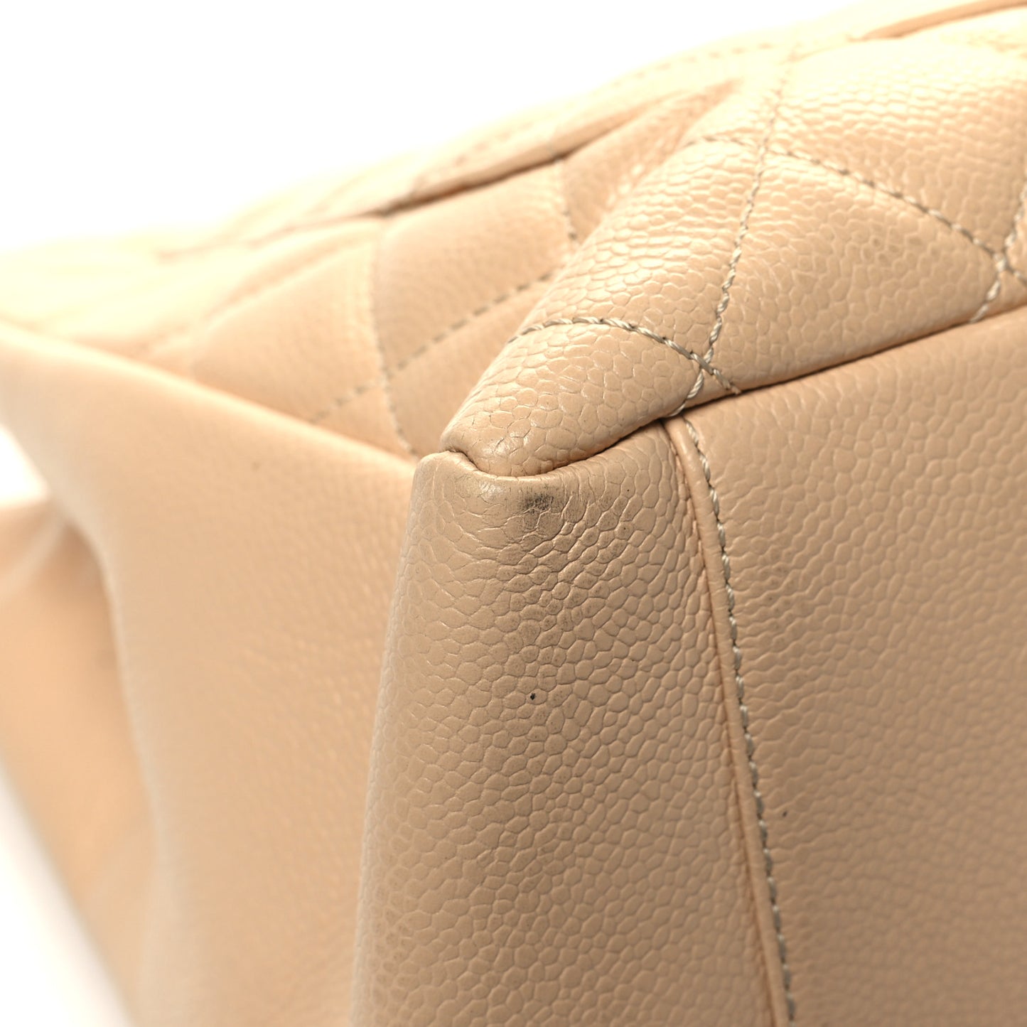 Caviar Quilted Grand Shopping Tote GST Beige Clair