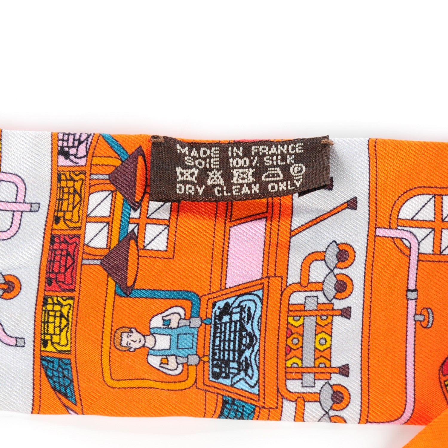Hermes La Silk Maizeon De Carres Twilly Orange Capucine Rose 3 of 4