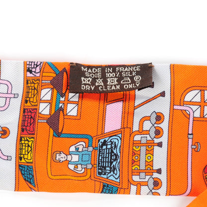 Hermes La Silk Maizeon De Carres Twilly Orange Capucine Rose 3 of 4