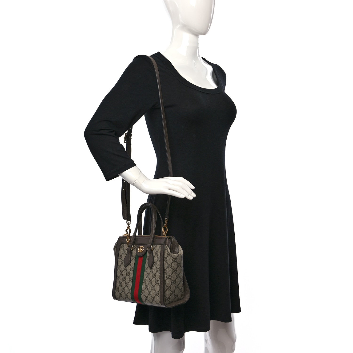 Gucci GG Supreme Monogram Small Ophidia Tote Bag Brown 2 of 11