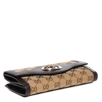 Gucci Monogram Margaux Calfskin Sukey Continental Organizer Wallet Beige Ebony Cocoa 4 of 8