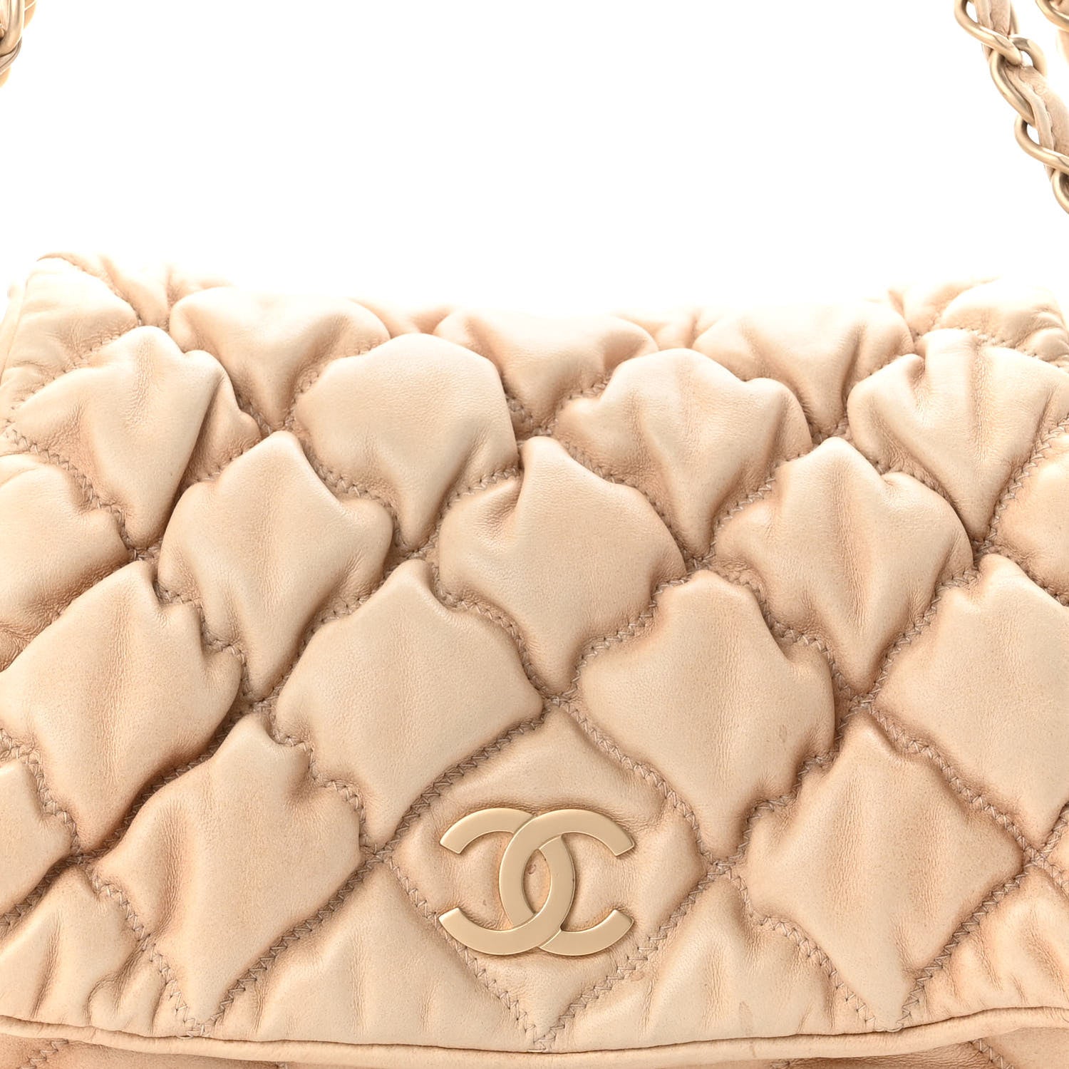 Chanel Lambskin Bubble Quilt Accordion Flap Beige 7 of 11