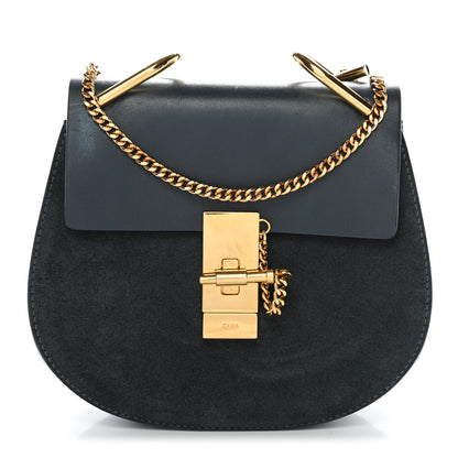 Chloe Suede Smooth Calfskin Mini Drew Shoulder Bag Cloudy Blue 1 of 10
