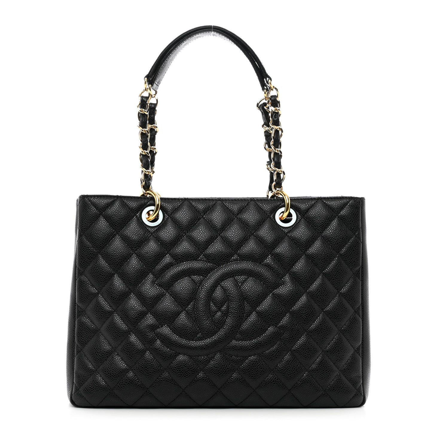 Caviar Quilted Grand Shopping Tote GST Black