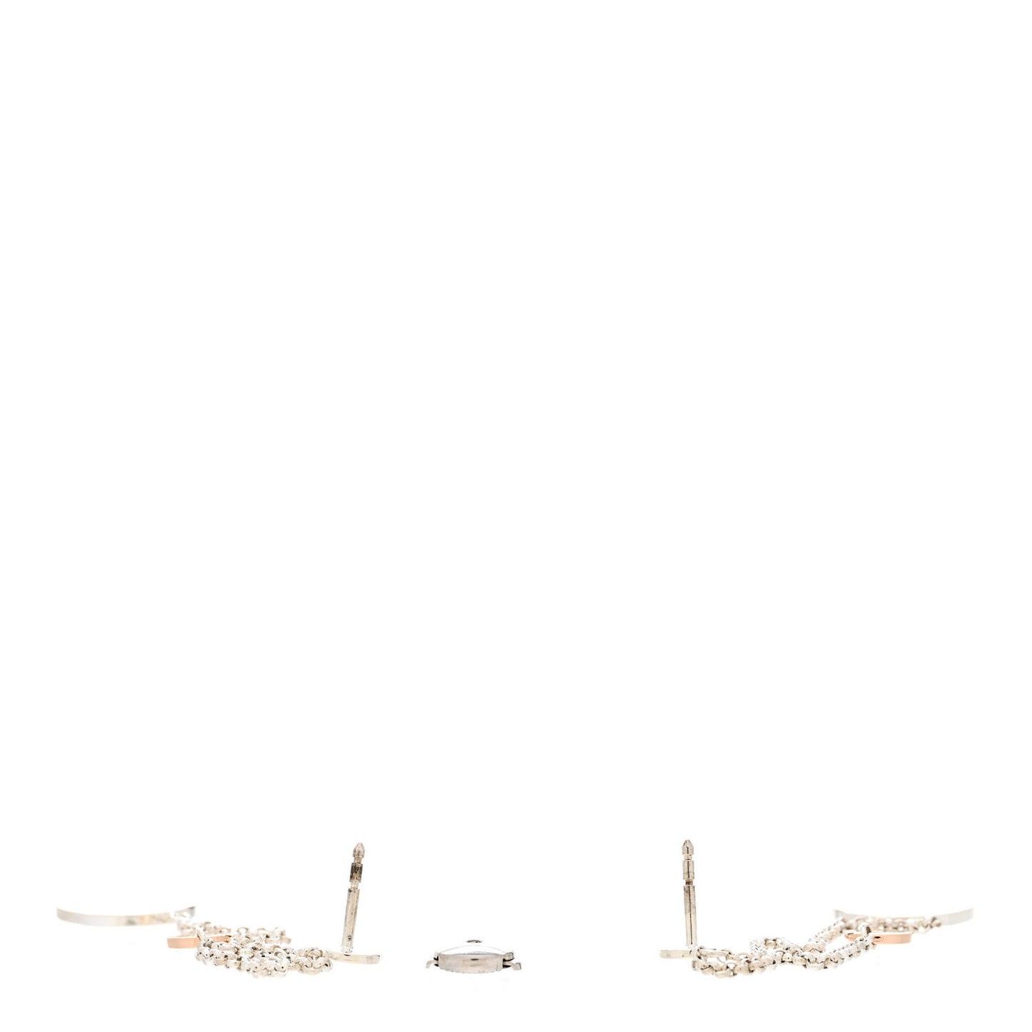 Sterling Silver 18K Rose Gold PM Ex-Libris Earrings