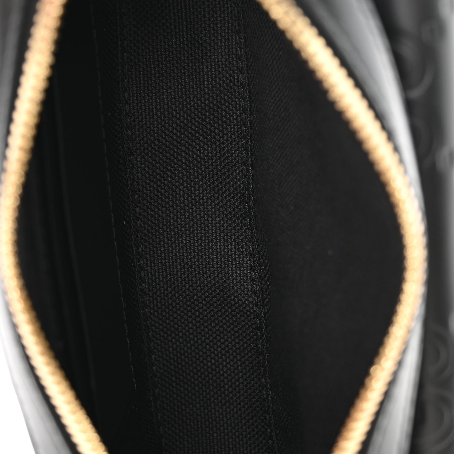 Calfskin GG Super Mini Debossed Chain Wallet Black
