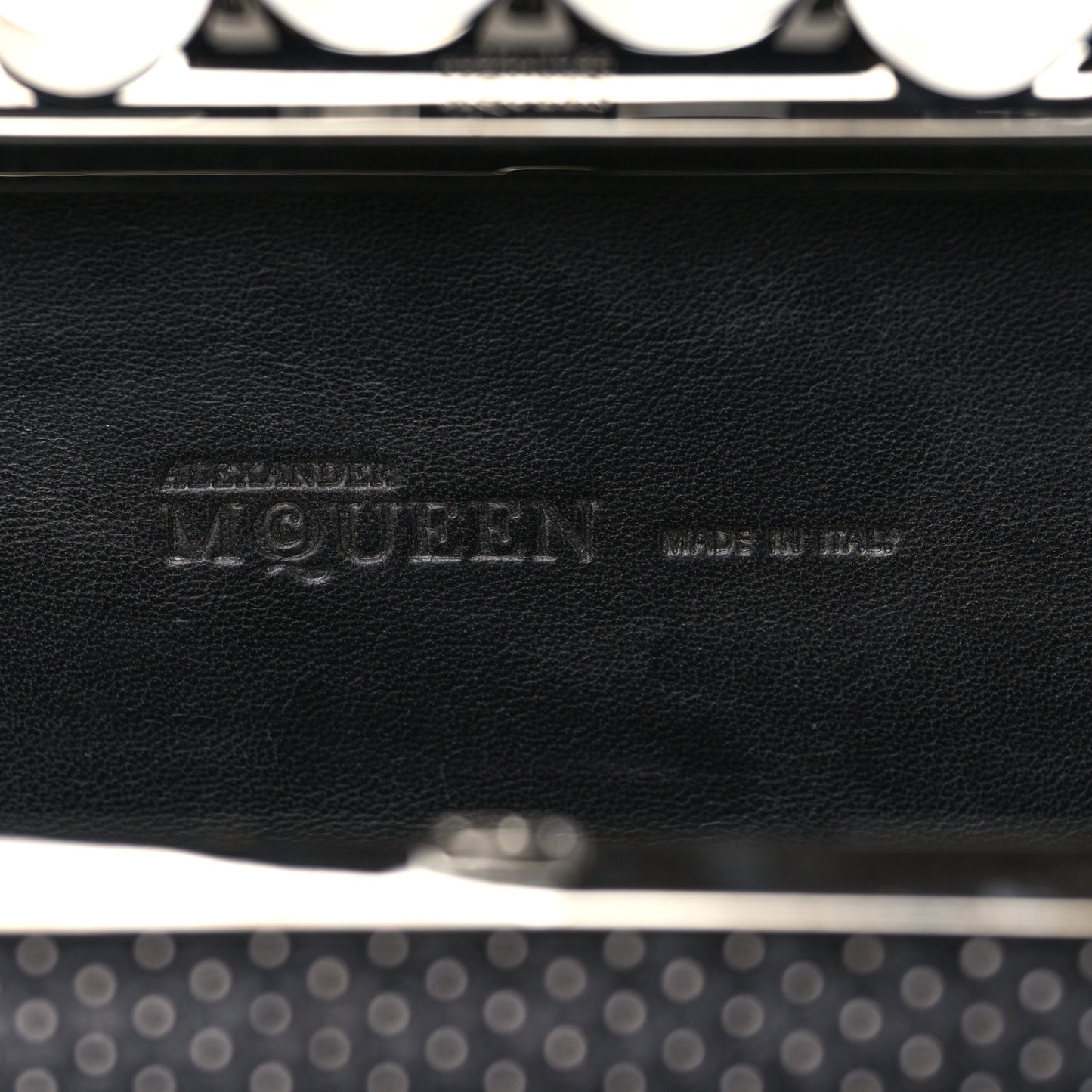 Nappa Studded Knucklebox Clutch Black