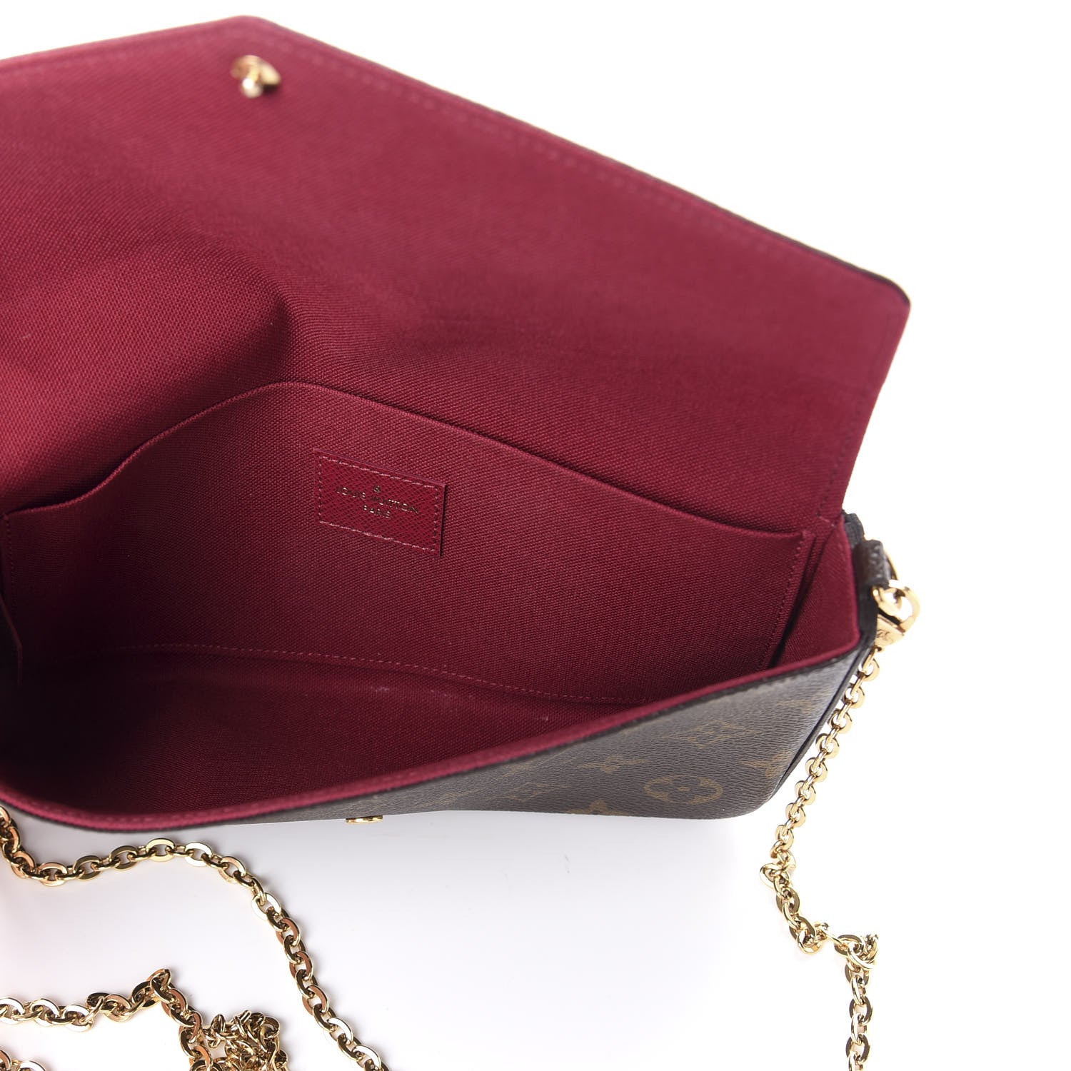 Louis Vuitton Monogram Pochette Felicie Chain Wallet Fuchsia 4 of 8