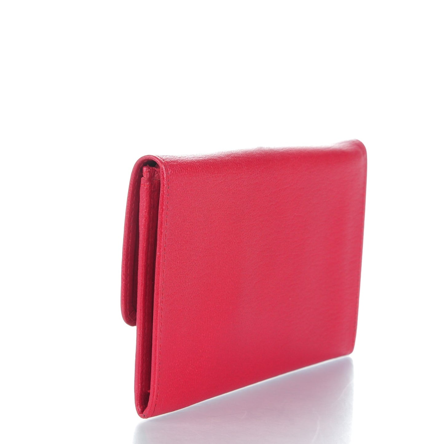 Goatskin Small Flap Wallet Red