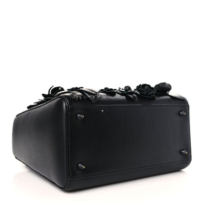Christian Dior Ultra Matte Calfskin 3D Flower Embellished Medium Lady Dior Black 4 of 9