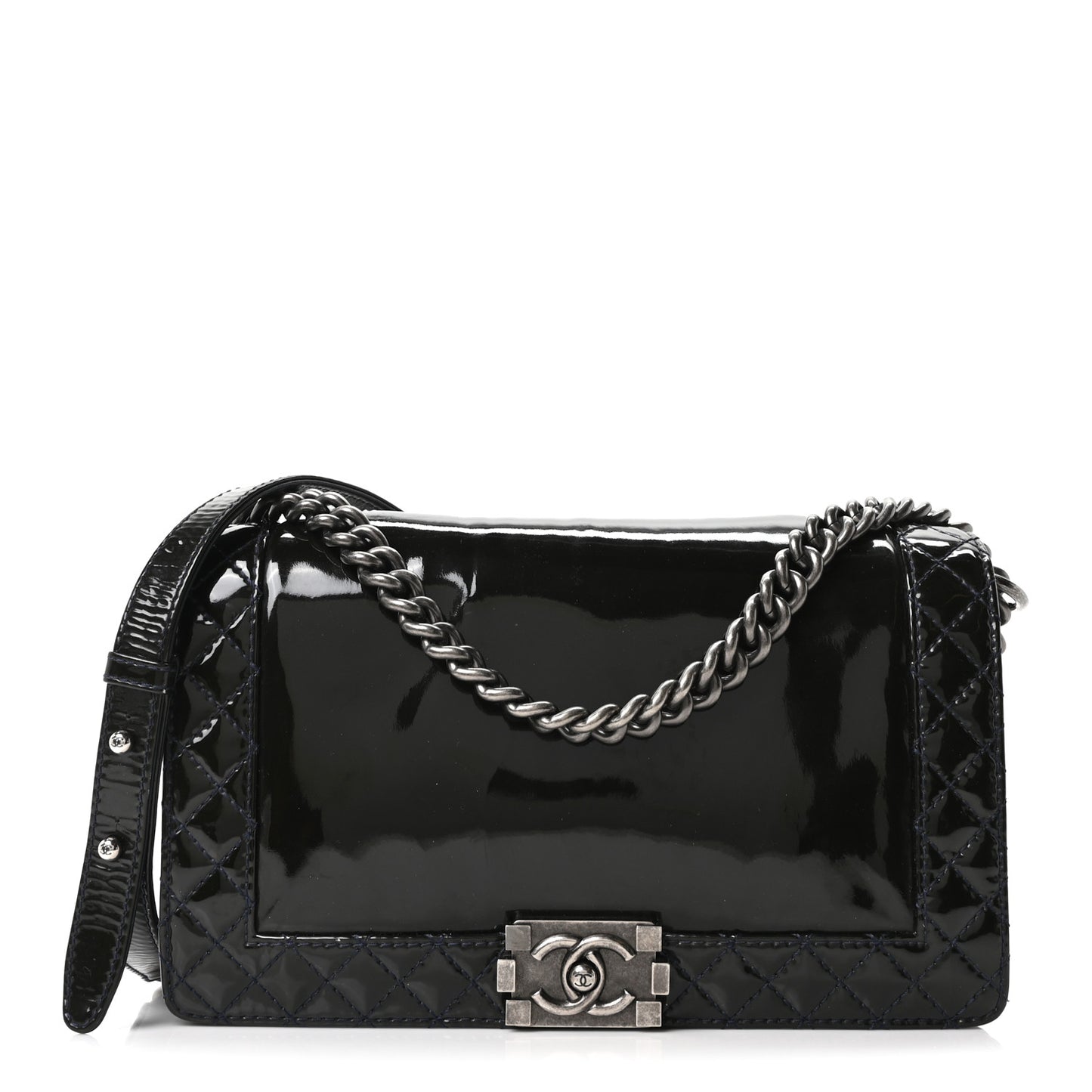 Patent New Medium Boy Reverso Flap Black