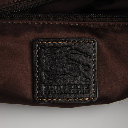 Burberry Leather Nova Check Trim Hobo Black 6 of 7