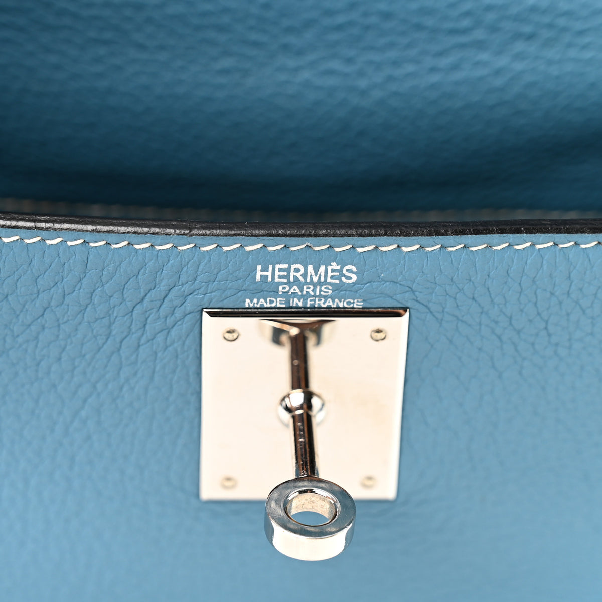 Hermes Taurillon Clemence Kelly Retourne 28 Bleu Jean 6 of 14