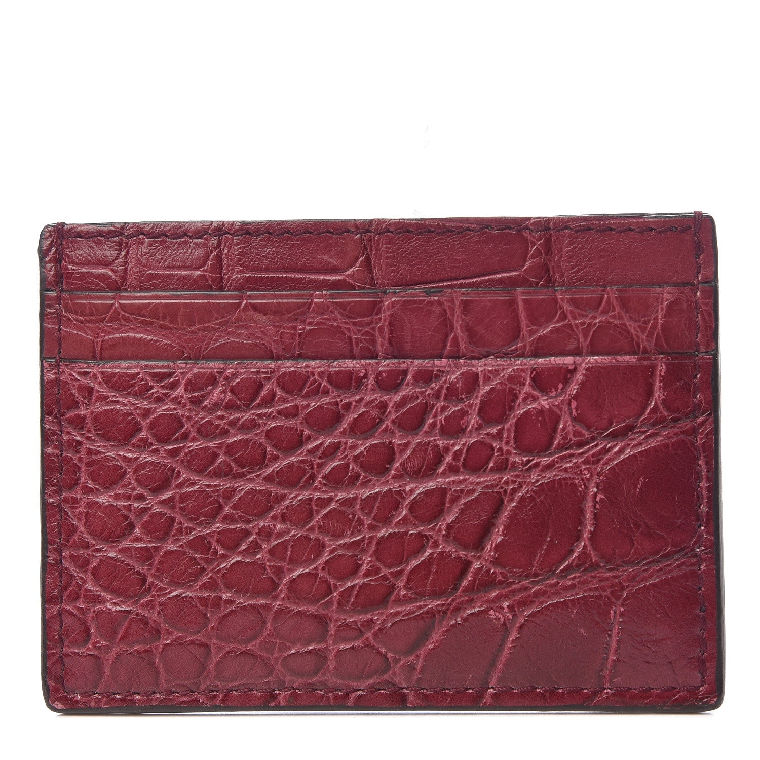 Gucci Crocodile Card Holder Cherry Gloss 1 of 8