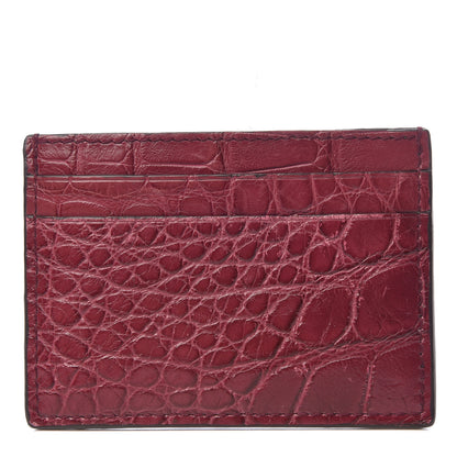 Gucci Crocodile Card Holder Cherry Gloss 1 of 8