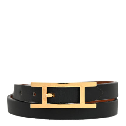 Hermes Swift Behapi Double Tour Bracelet T2 Black 1 of 5