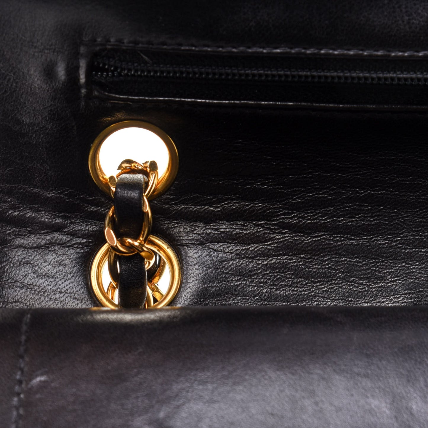 Lambskin Quilted Small Double Flap Black