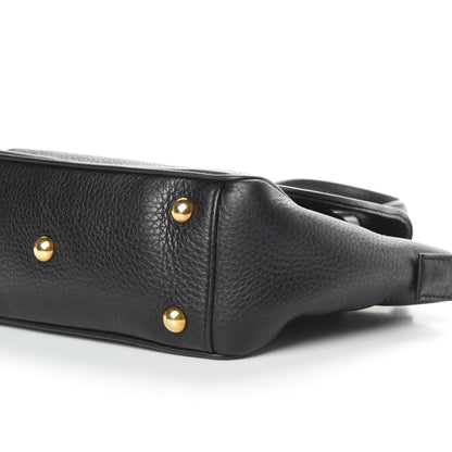 Gucci Pebbled Calfskin Small 1973 Top Handle Satchel Black 10 of 15