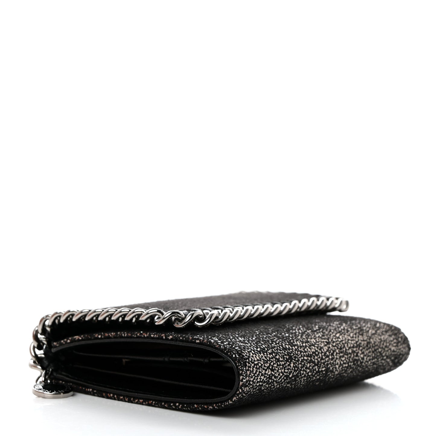 Shaggy Deer Small Falabella Flap Wallet Black