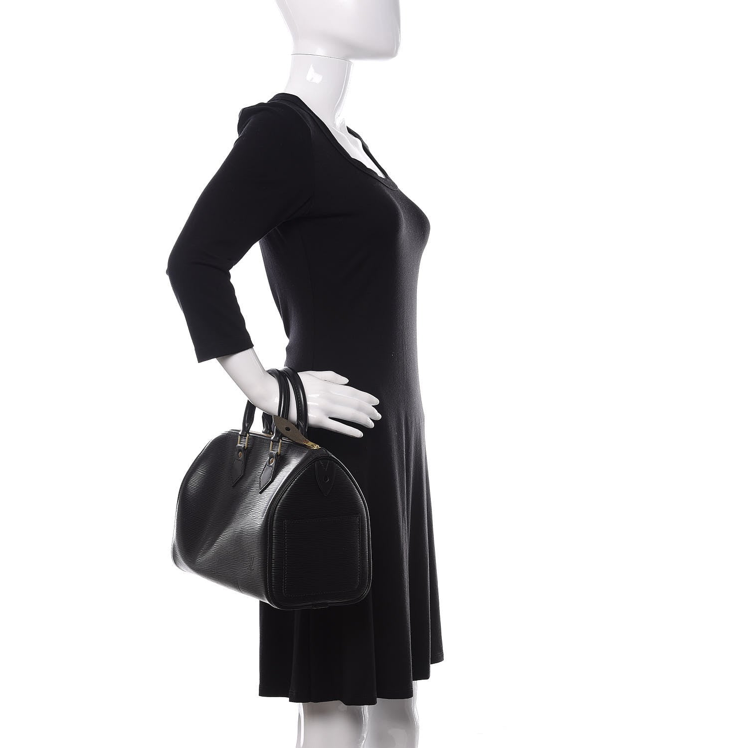 Louis Vuitton Epi Speedy 25 Black 2 of 16