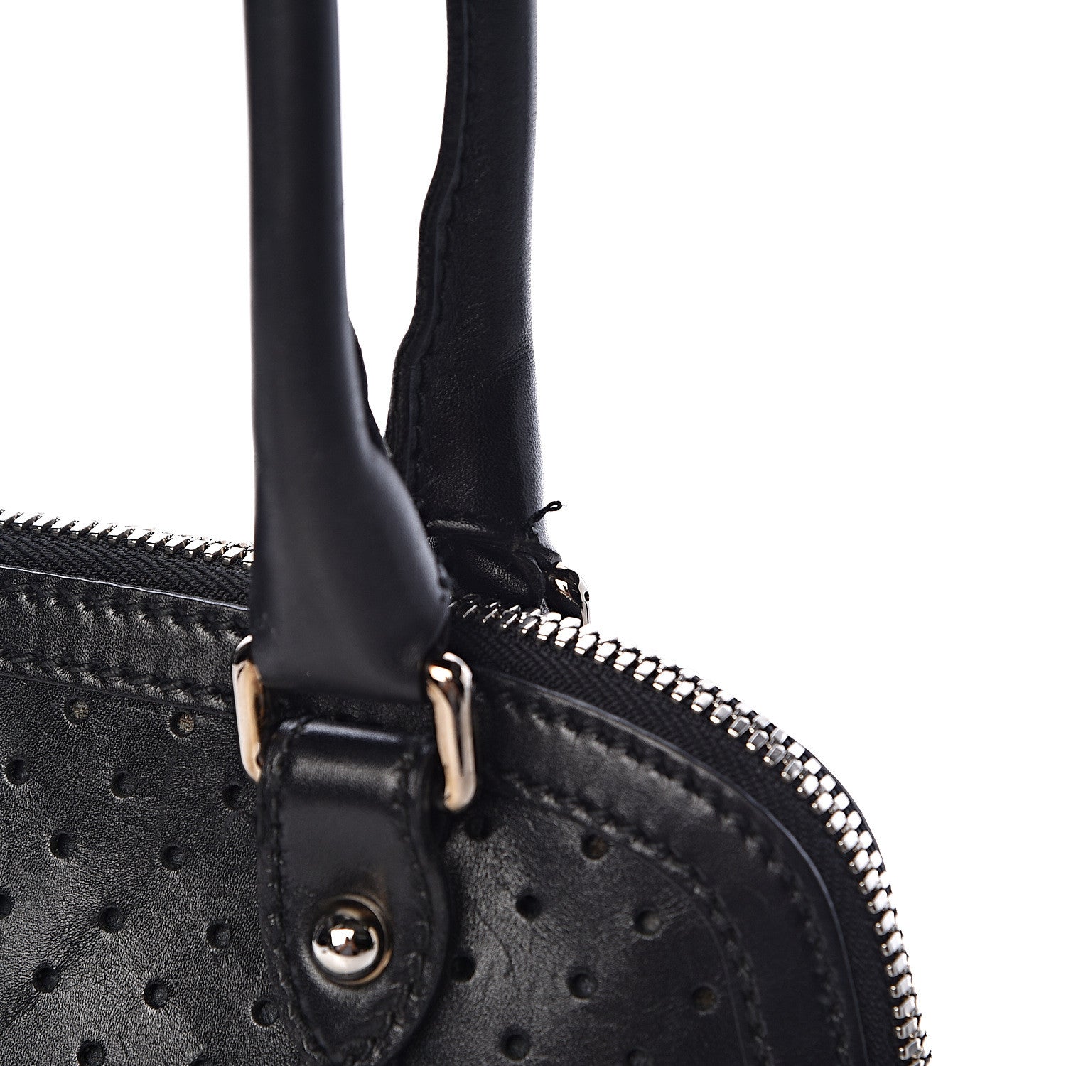 Gucci Perforated Calfskin Reins Tote Black 8 of 12