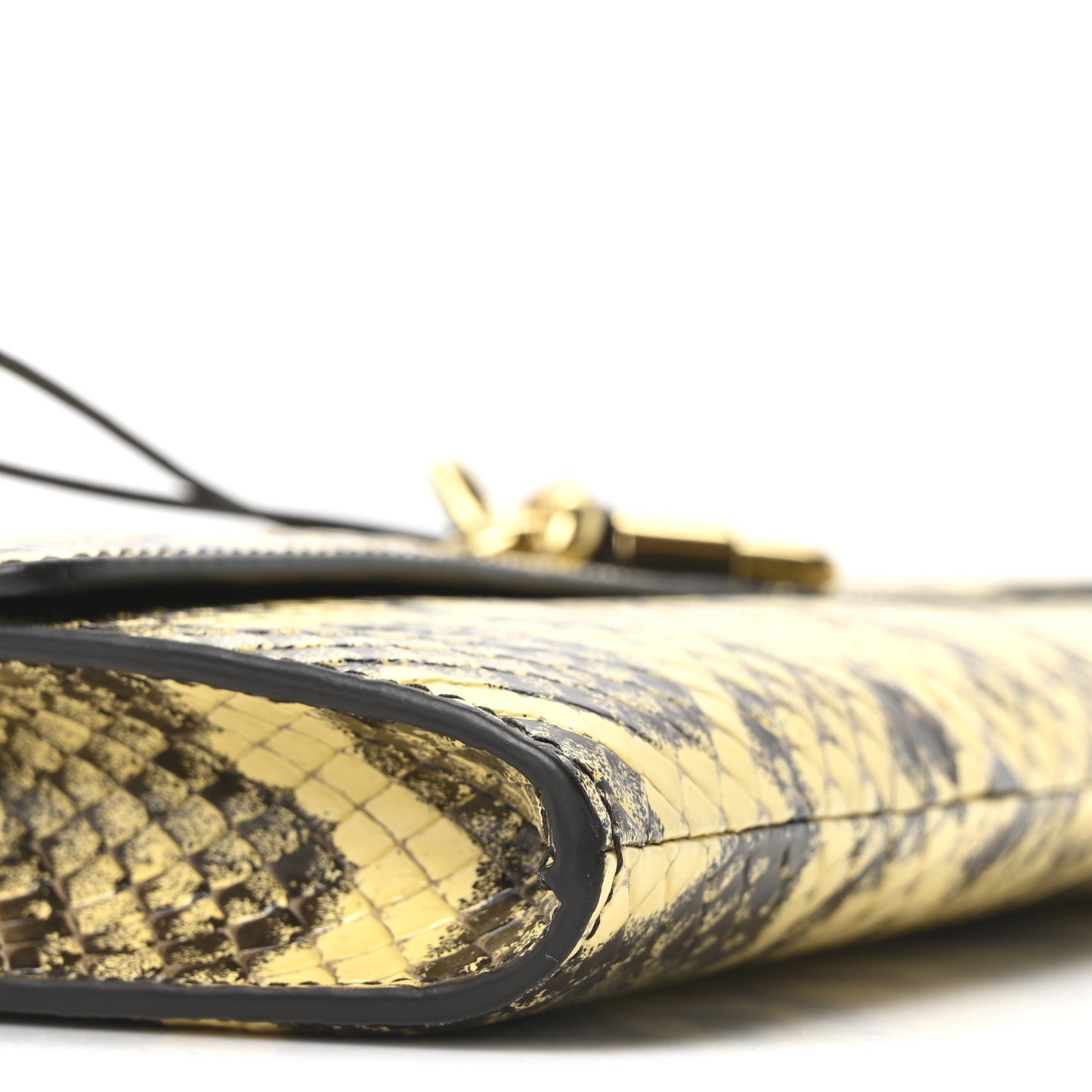 Snakeskin Long Andiamo Top Handle Clutch