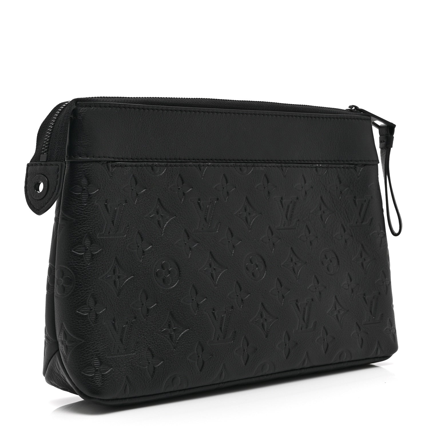 Louis Vuitton Shadow Calfskin Monogram Pochette Voyage Souple Black 3 of 8
