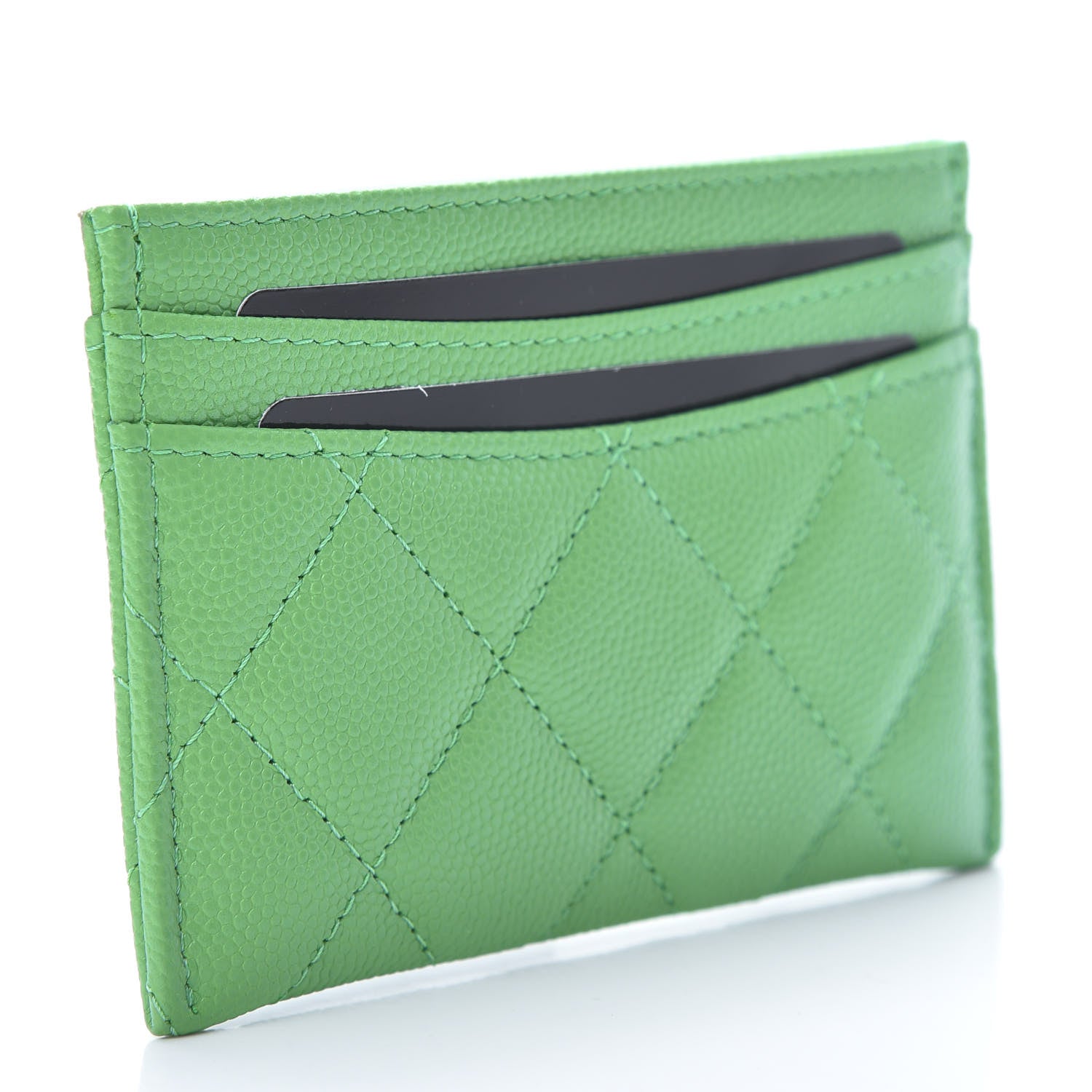 Chanel Caviar Quilted Card Holder Green 3 of 9