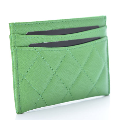 Chanel Caviar Quilted Card Holder Green 3 of 9