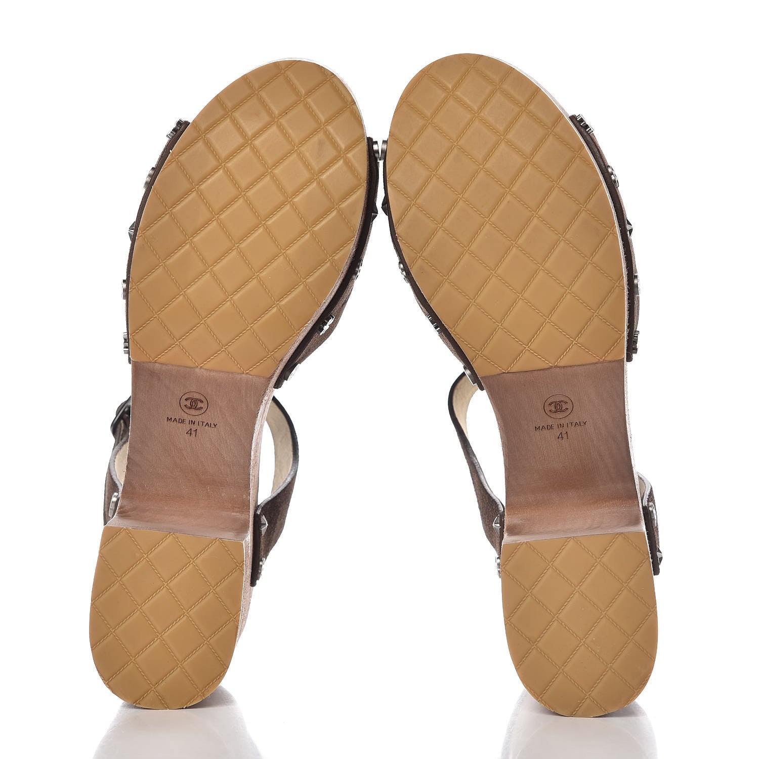 Chanel Suede Calfskin Platform Wood Clogs 41 Dark Brown 7 of 12