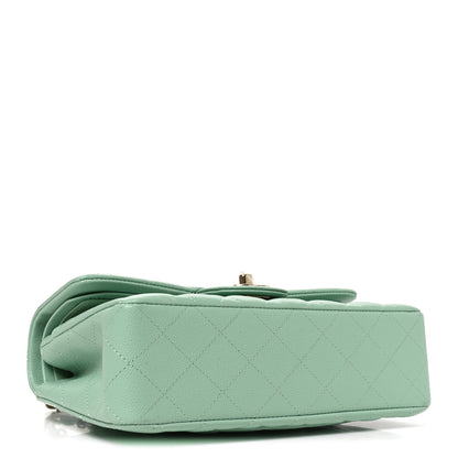 Chanel Caviar Quilted Small Double Flap Light Green 4 of 10