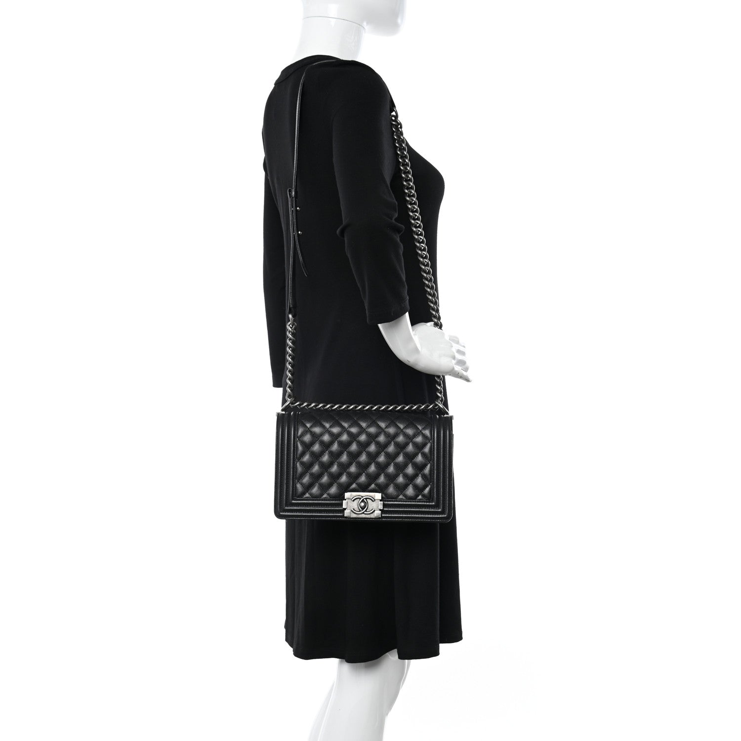 Chanel Caviar Quilted Medium Boy Flap Black 2 of 11
