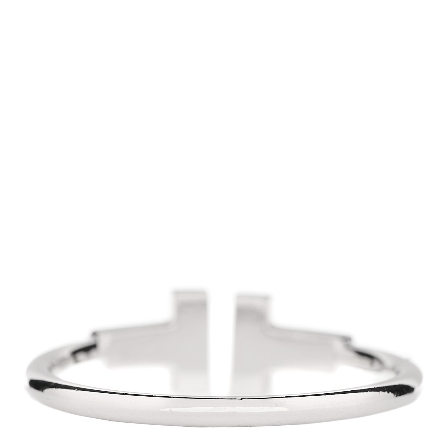 Tiffany 18K White Gold Diamond T Wire Ring 60 9.25 3 of 4