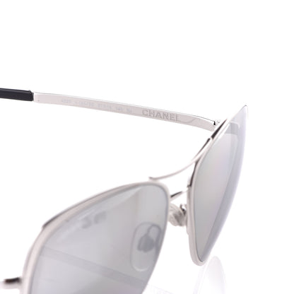Chanel Mirrored Pilot Summer Sunglasses 4223 Silver 6 of 8