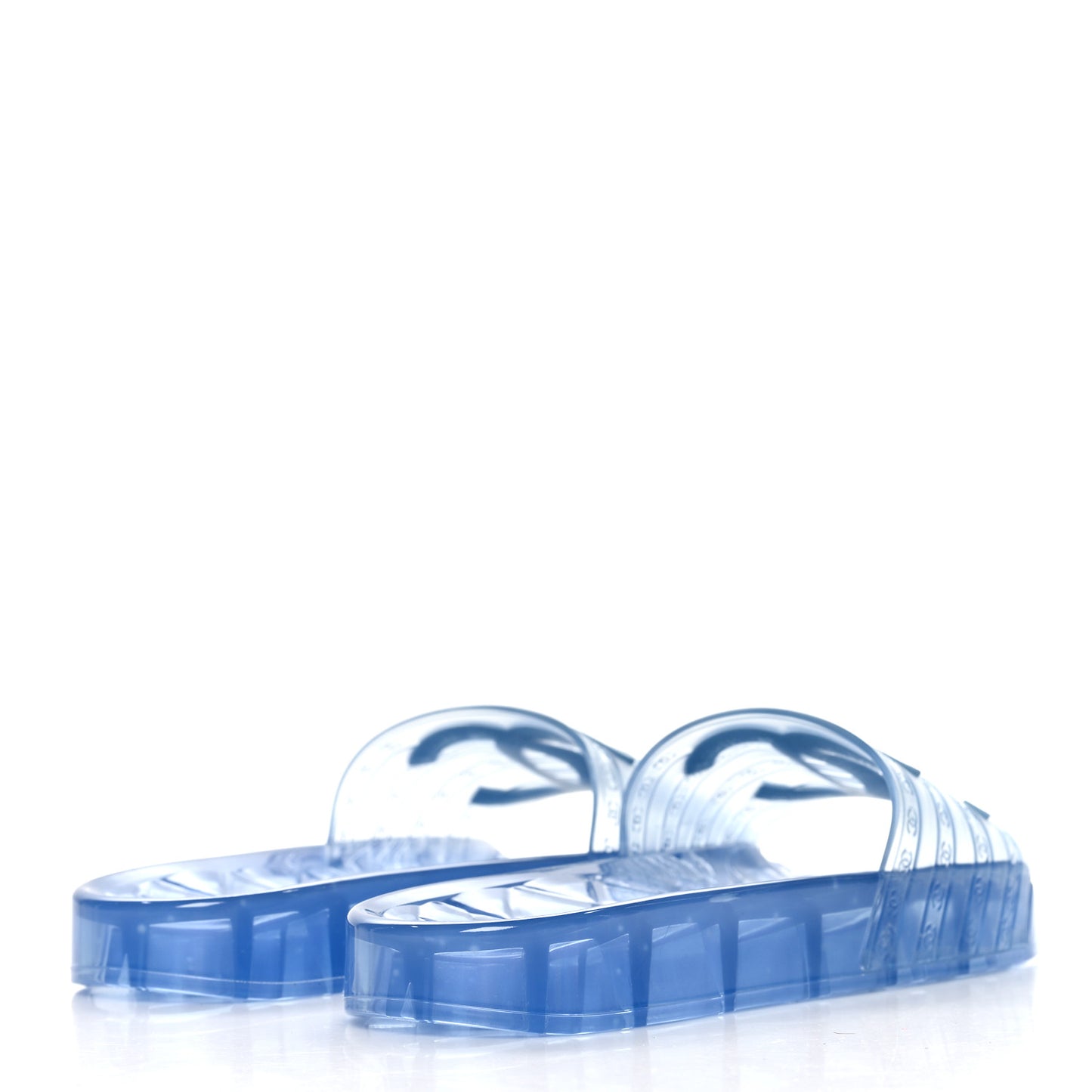 PVC Transparent CC Flat Slide Sandals 40 Blue
