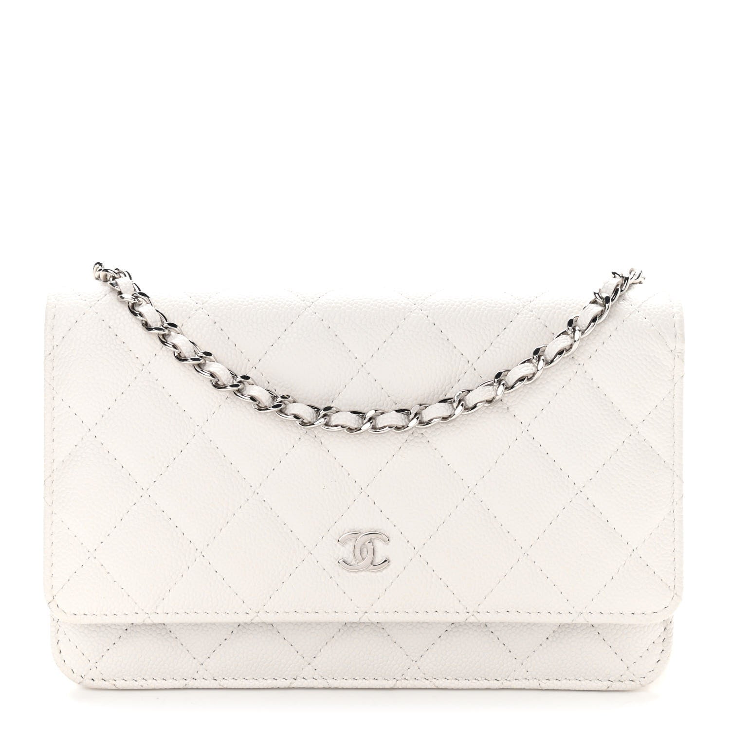 Chanel Caviar Quilted Wallet On Chain WOC White 1 of 12