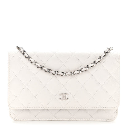 Chanel Caviar Quilted Wallet On Chain WOC White 1 of 12