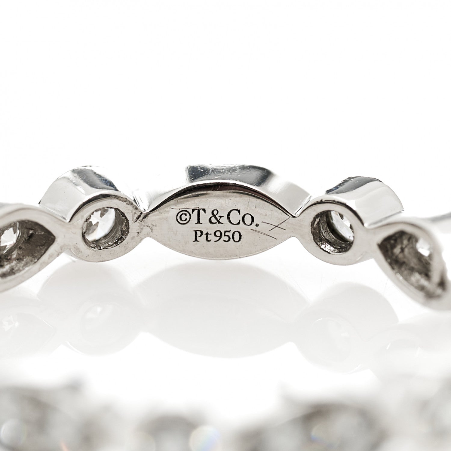 Tiffany Platinum Diamond Jazz Band Ring 50 5.5 4 of 5