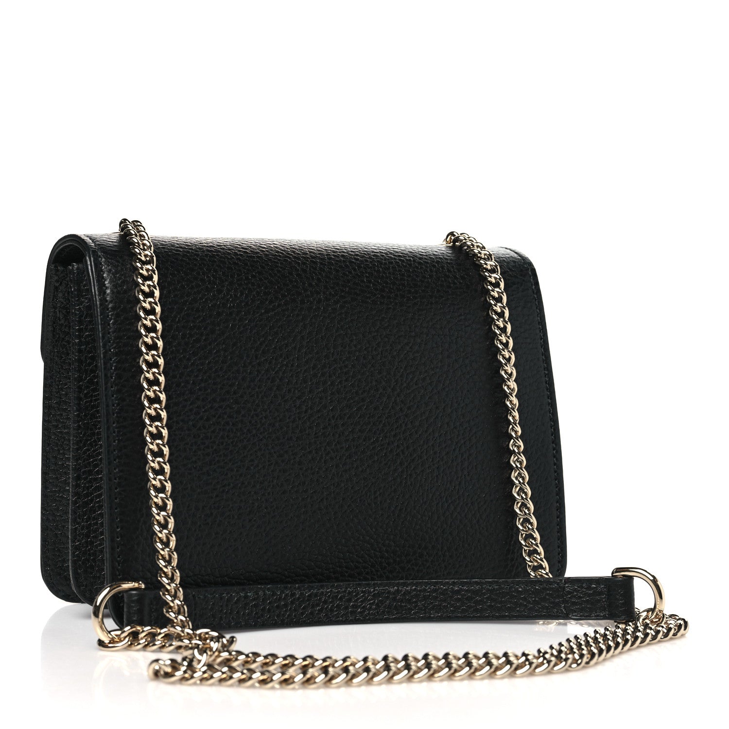 Gucci Dollar Calfskin Small Interlocking G Shoulder Bag Black 3 of 10