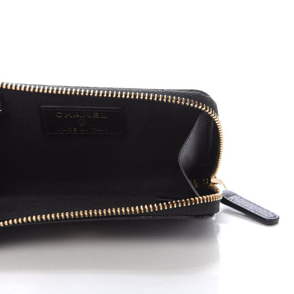 Chanel Caviar Camellia Embossed Key Holder Case Black 5 of 10