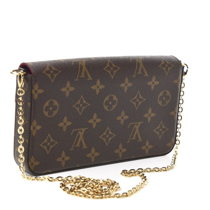 Louis Vuitton Monogram Pochette Felicie Chain Wallet Fuchsia 3 of 10