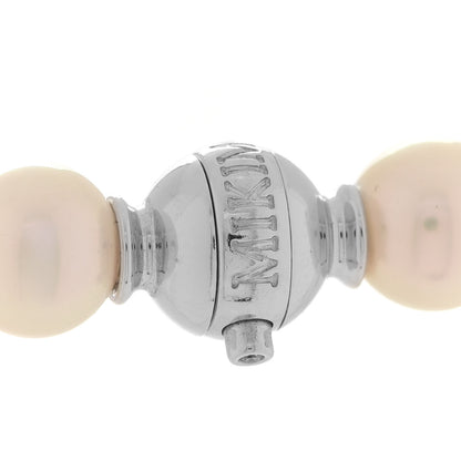 Mikimoto 18K White Gold Diamond Akoya Pearl 7-7.5mm Strand Rondelle Necklace 5 of 6