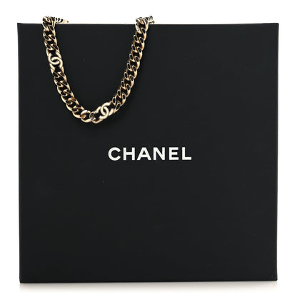 Chanel Metal Enamel Chain CC Choker Gold White 5 of 5