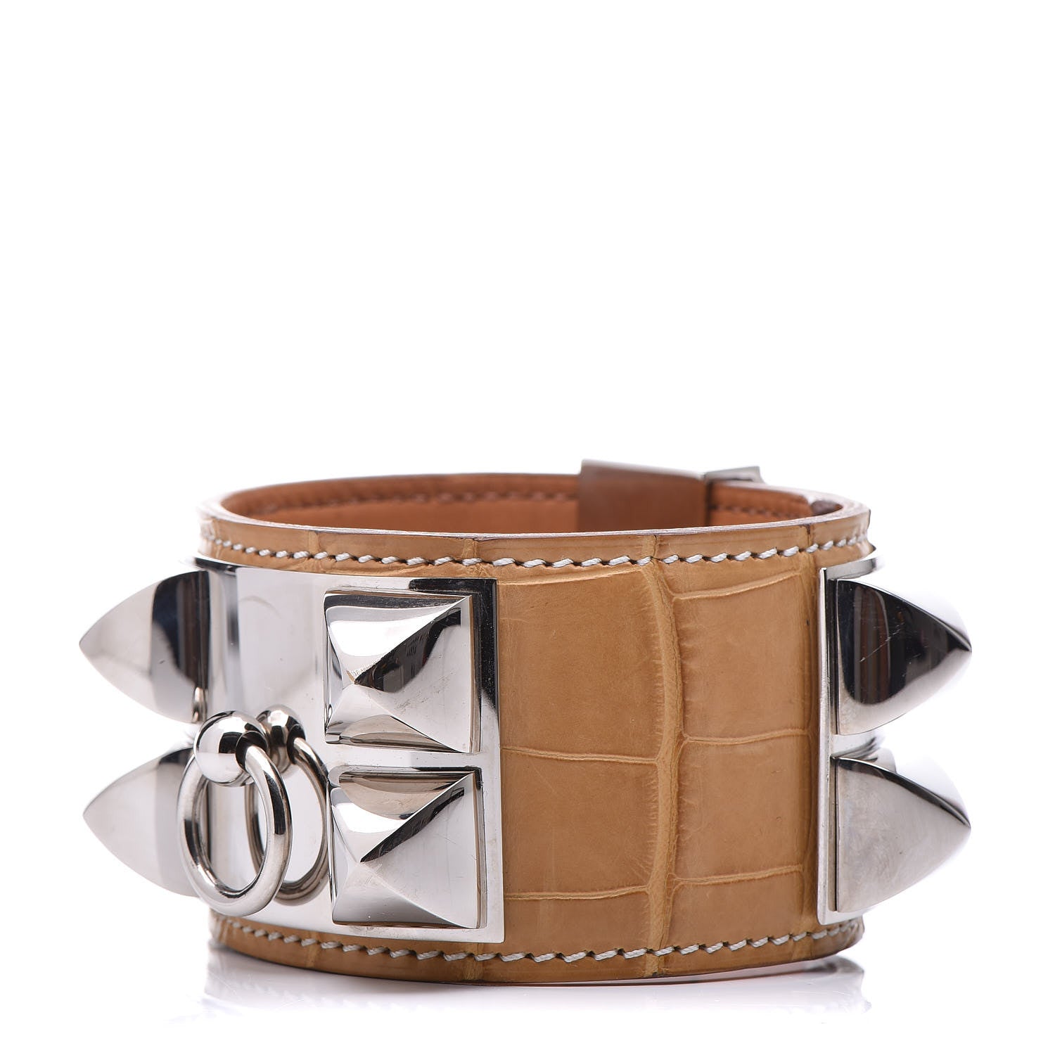 Hermes Matte Alligator Collier de Chien CDC Bracelet S Maize 1 of 6