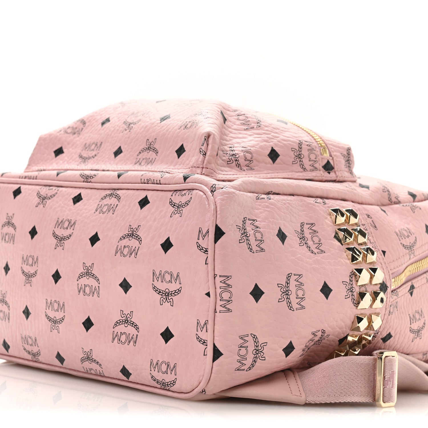 MCM Visetos Small Side Stud Stark Backpack Soft Pink 1738743