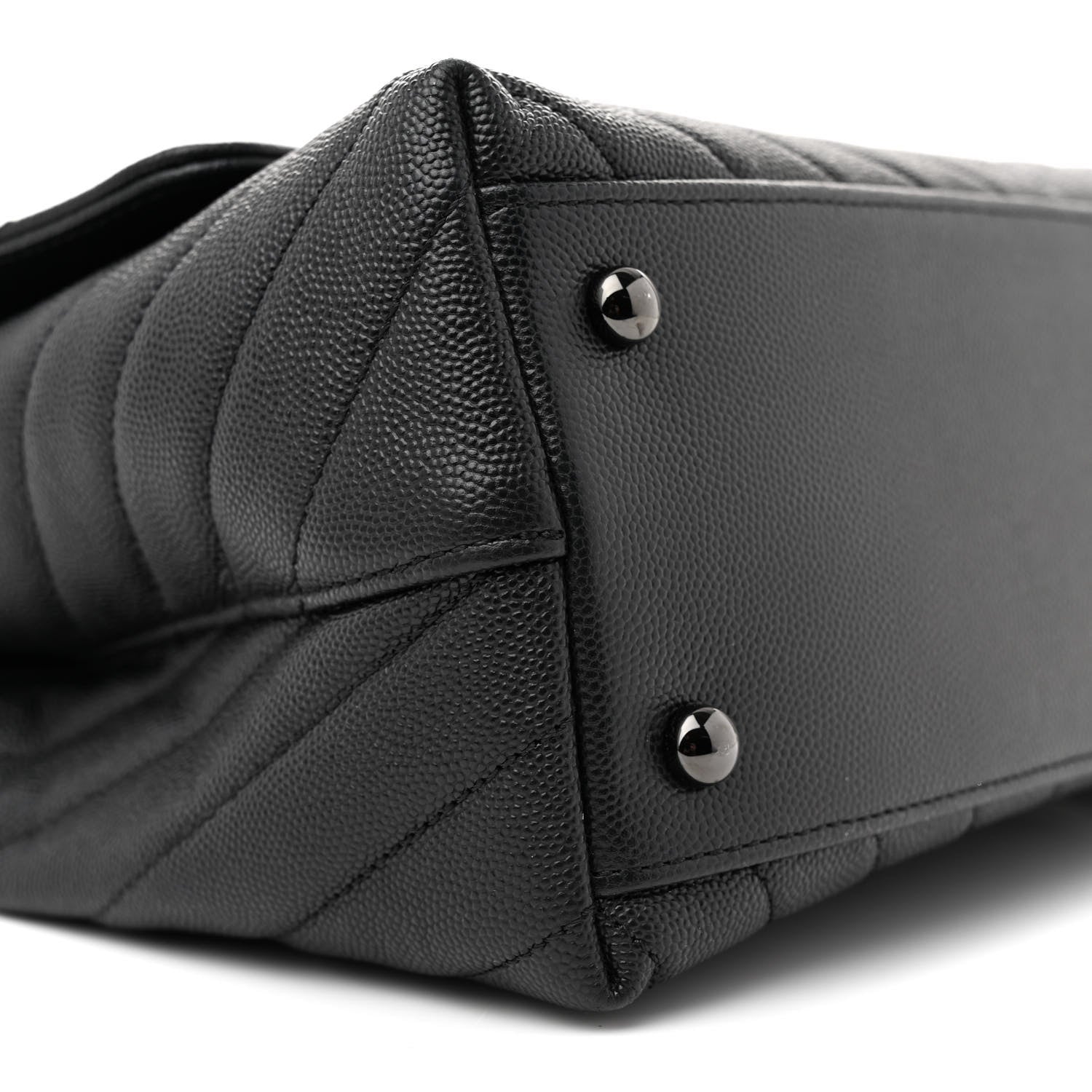 Chanel Caviar Chevron Quilted Small Coco Handle Flap So Black 9 of 11