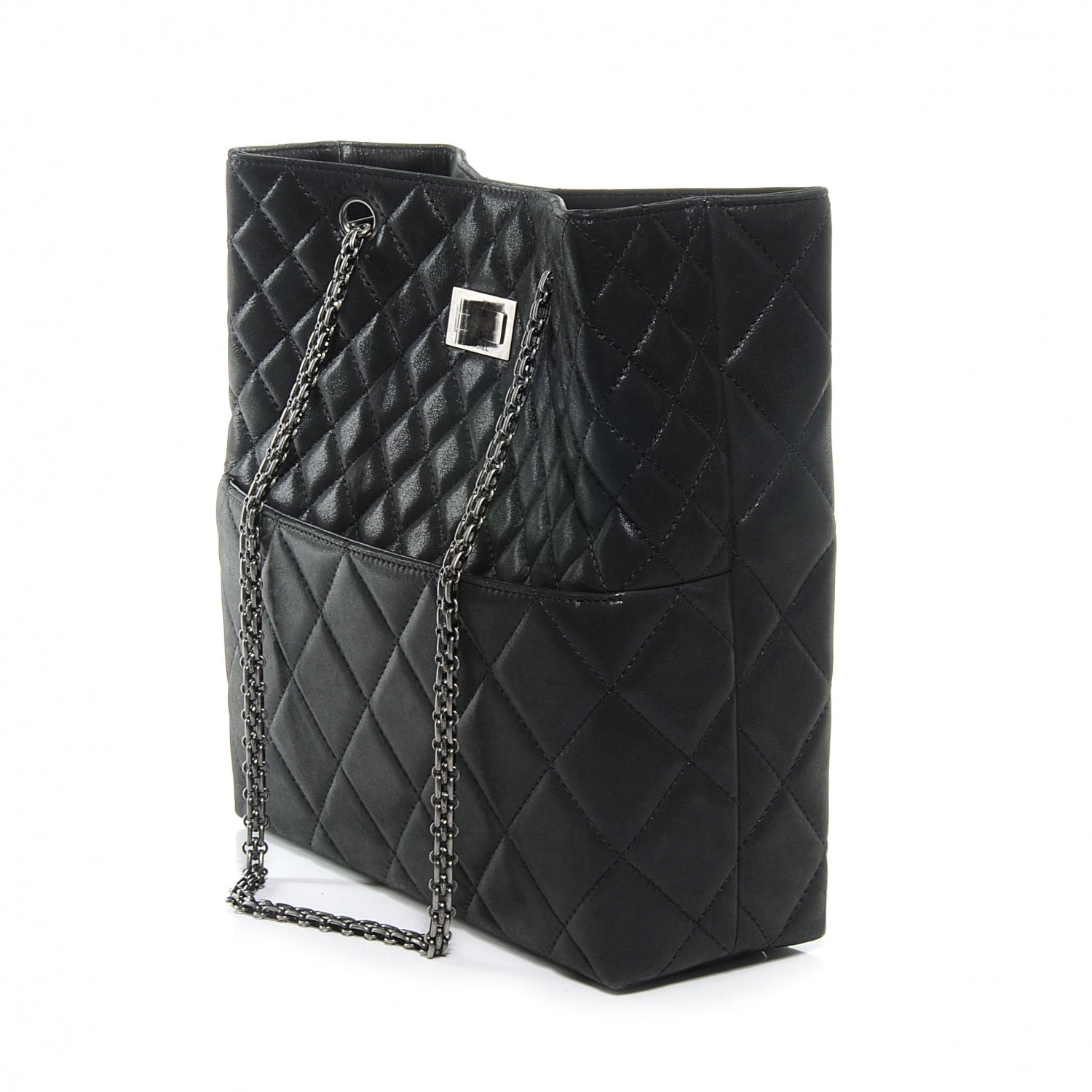 Chanel Iridescent Calfskin Reissue 2.55 Tote Black 3 of 8