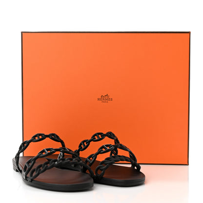 Hermes Rubber Chaine d'Ancre Rivage Sandals 36 Black 8 of 8