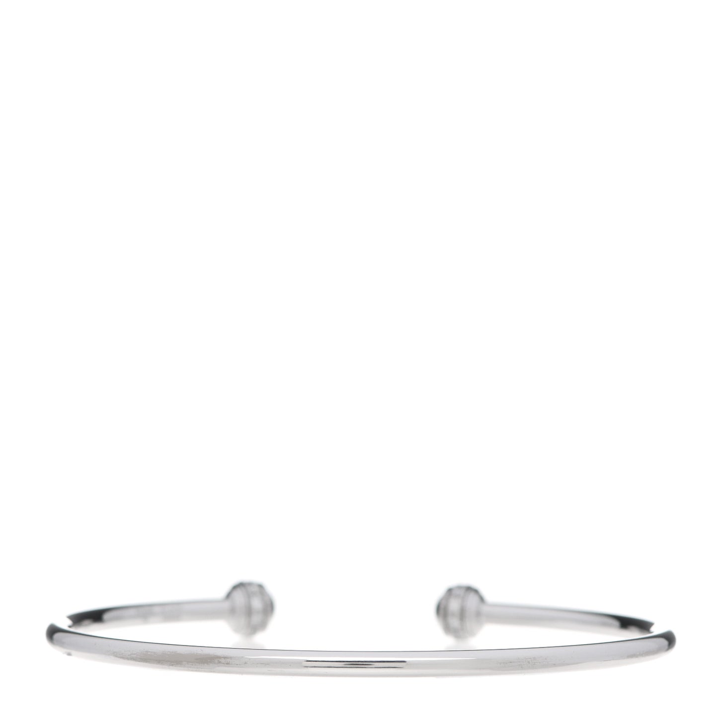 18K White Gold Diamond Thin Possession Open Bangle Bracelet