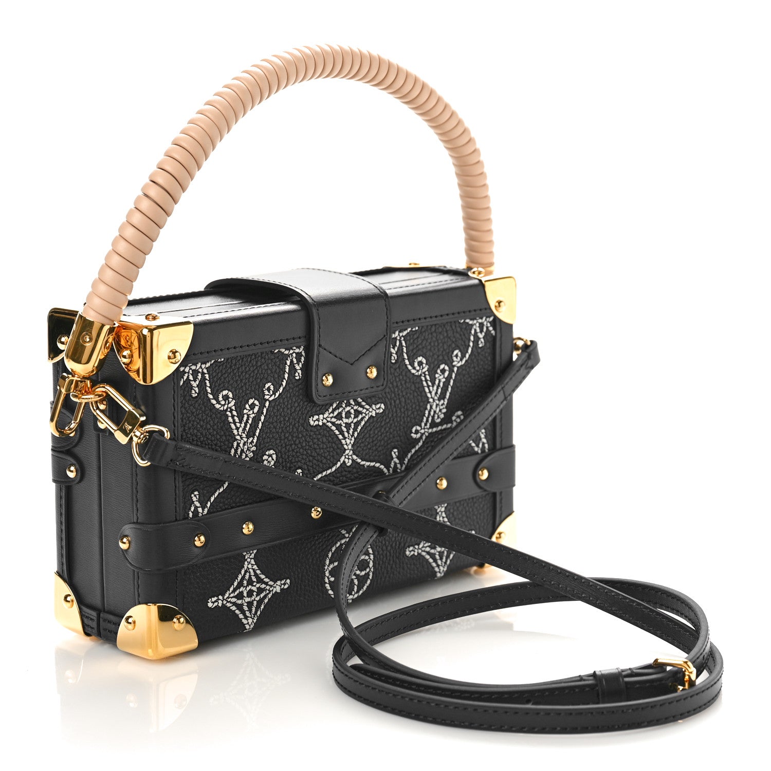 Louis Vuitton Calfskin Nautical Monogram Petite Malle Navy Blue 2 of 8